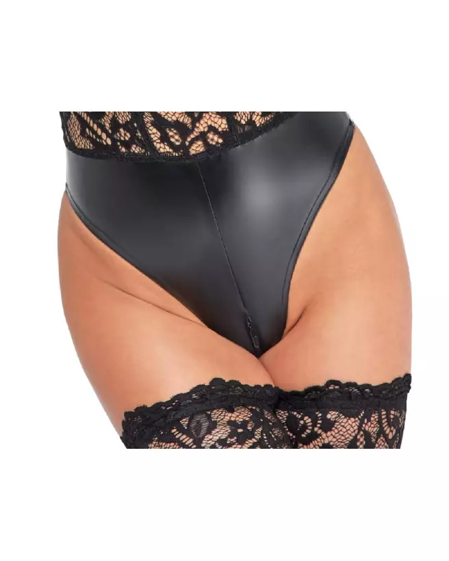 Body en dentelle noire Noir Homemade élégant et sensuel-5