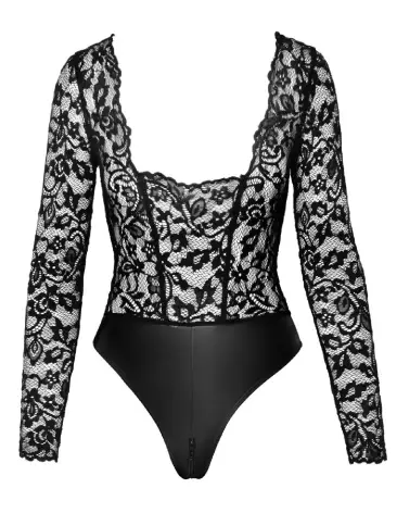 Body en dentelle noire Noir Homemade élégant et sensuel-7
