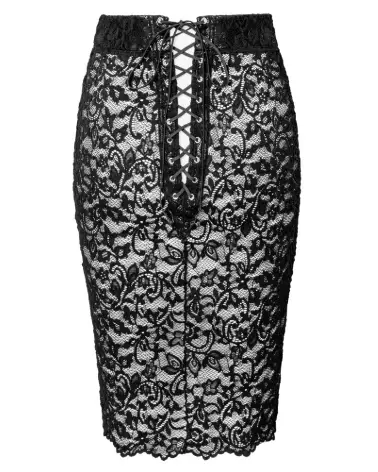 Jupe en dentelle Skirt Lace de Noir Homemade pour un look Fetish élégant-6