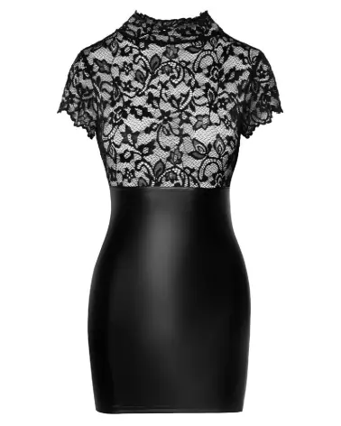 Robe dentelle Noir Handmade pour look fétichiste élégant-6