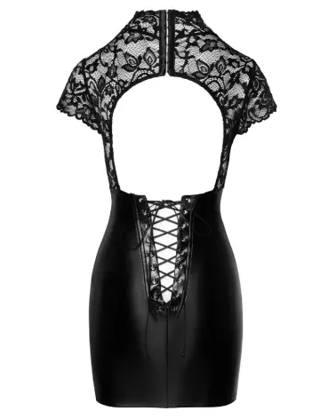 Robe dentelle Noir Handmade pour look fétichiste élégant-7