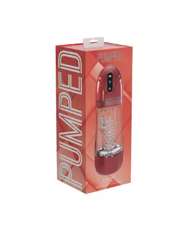 Image de SonicPull Masturbateur avec succion et vibration par Pumped by Shots en rouge métallique-1