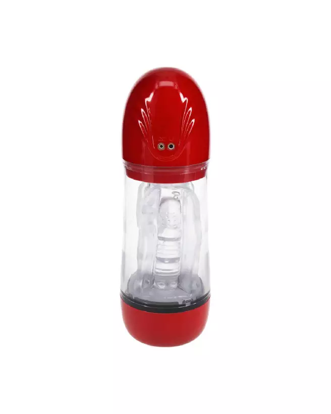 Image de SonicPull Masturbateur avec succion et vibration par Pumped by Shots en rouge métallique-2
