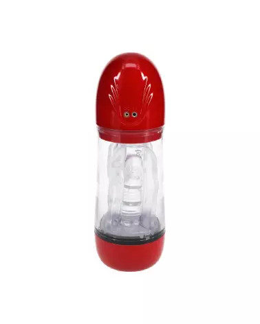 Image de SonicPull Masturbateur avec succion et vibration par Pumped by Shots en rouge métallique-2