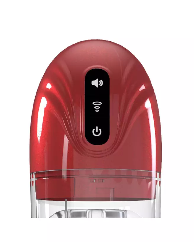 Image de SonicPull Masturbateur avec succion et vibration par Pumped by Shots en rouge métallique-6