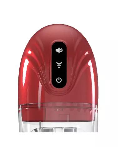 Image de SonicPull Masturbateur avec succion et vibration par Pumped by Shots en rouge métallique-6