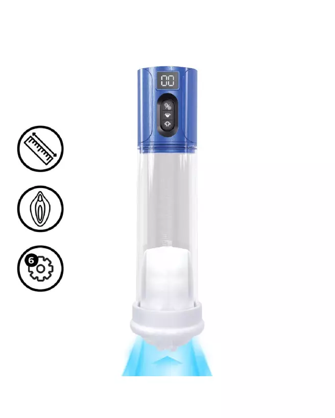 Image du MaxLift 7 Function Suction Masturbator Pump par Pumped, en bleu métallique-7