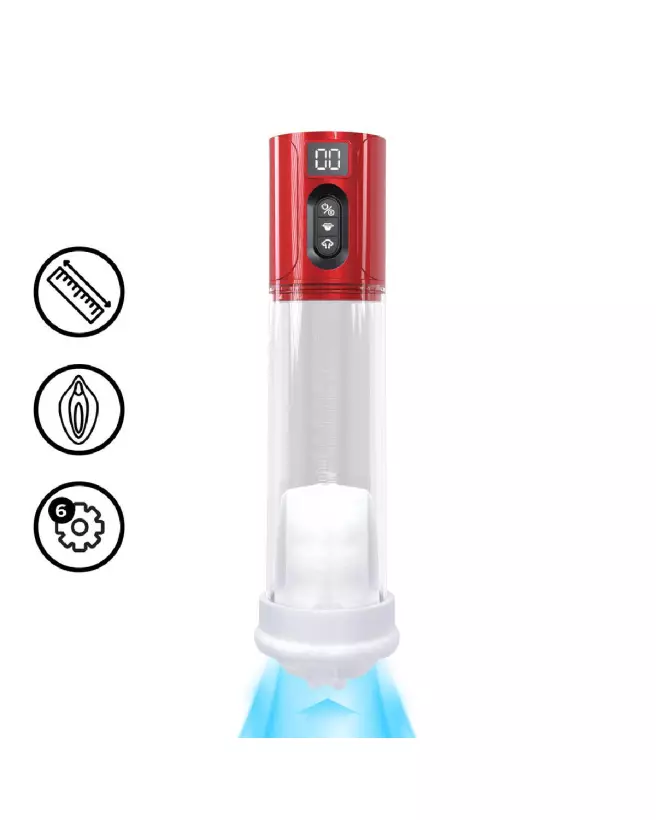 Image du MaxLift 7 Function Suction Masturbator Pump Metallic Red by Pumped by Shots-7