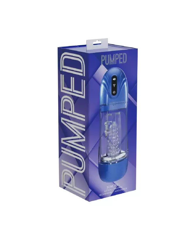 SonicPull Masturbateur Bleu par Pumped by Shots avec Aspiration et Vibration-1