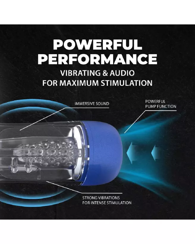 SonicPull Masturbateur Bleu par Pumped by Shots avec Aspiration et Vibration-4