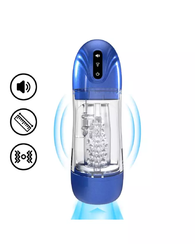 SonicPull Masturbateur Bleu par Pumped by Shots avec Aspiration et Vibration-7