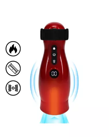 Masturbateur Virtuo Pumped by Shots avec support téléphone en rouge métallique-7