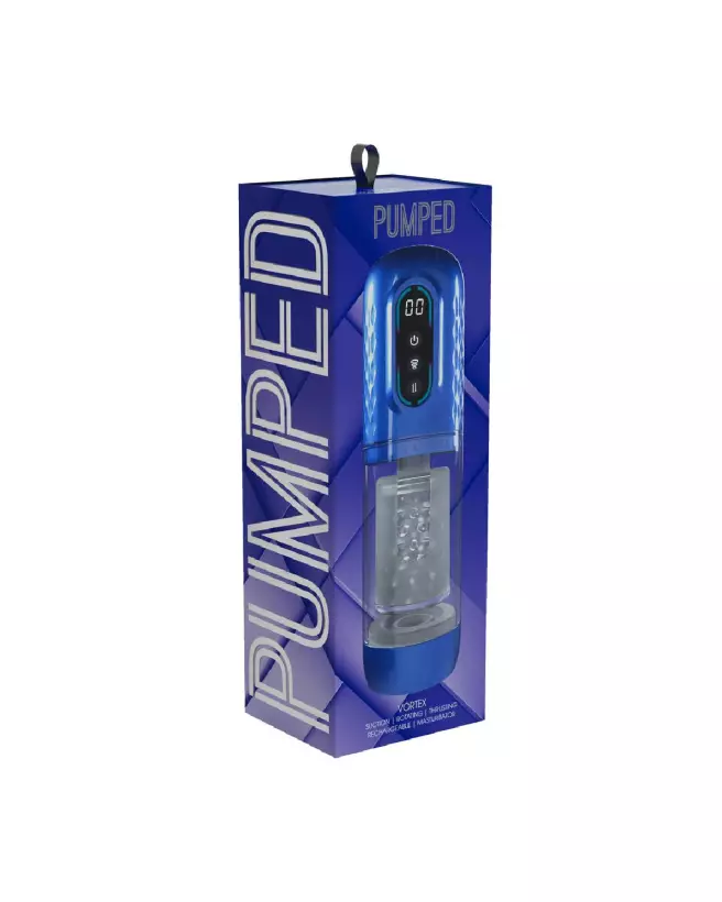 Image du masturbateur Vortex de Pumped by Shots en Metallic Blue, combinant succion, rotation et mouvement thrusting-1