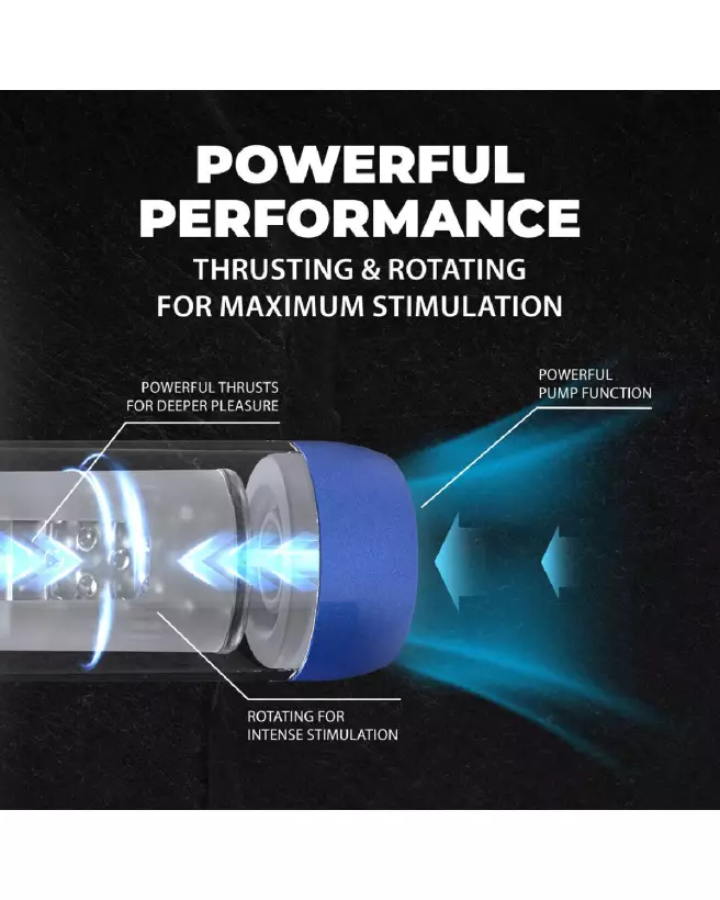 Image du masturbateur Vortex de Pumped by Shots en Metallic Blue, combinant succion, rotation et mouvement thrusting-5