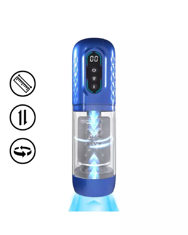 Image du masturbateur Vortex de Pumped by Shots en Metallic Blue, combinant succion, rotation et mouvement thrusting-7
