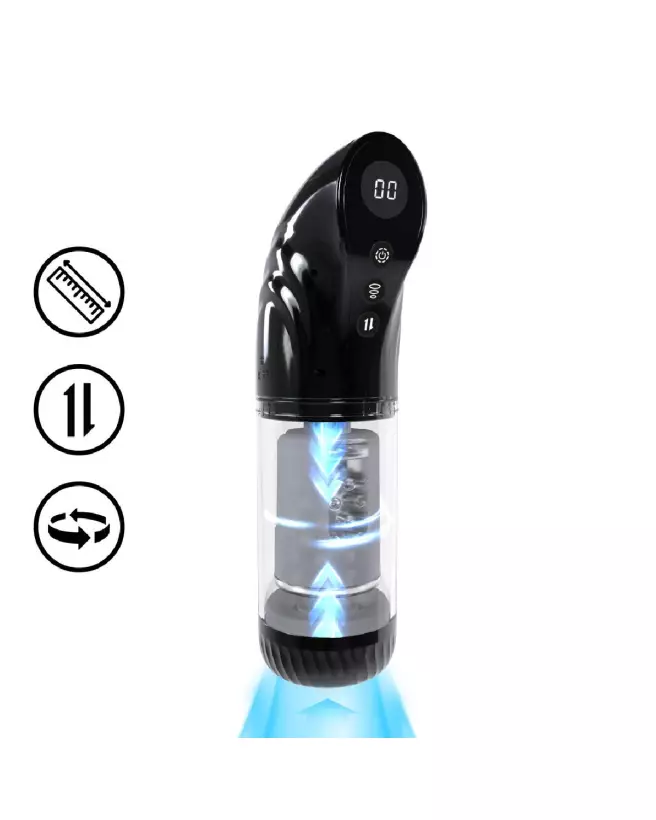Image du StrokeMate de Pumped by Shots, Masturbateur Noir avec Fonctions de Succion, Rotation et Poussée-7