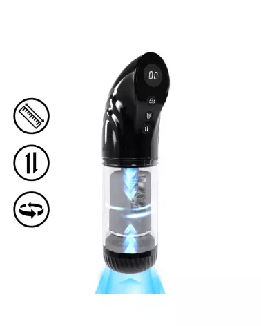 Image du StrokeMate de Pumped by Shots, Masturbateur Noir avec Fonctions de Succion, Rotation et Poussée-7