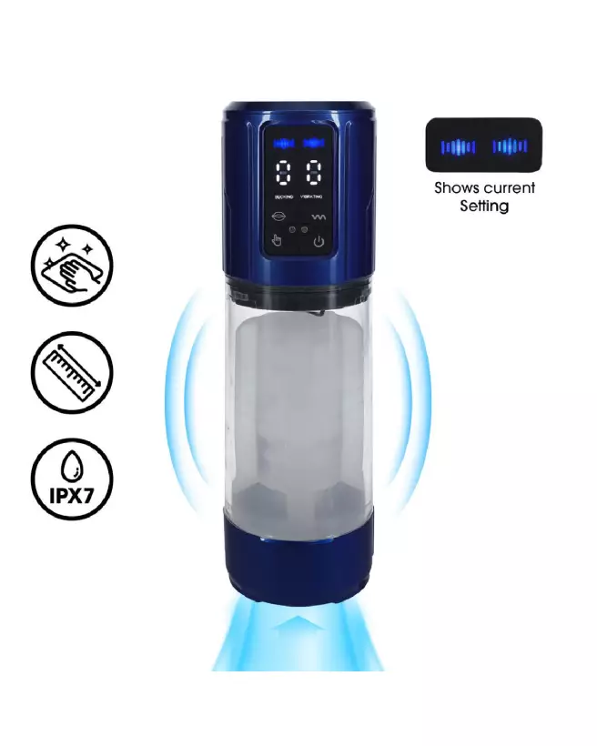 Image de l'UltraLift Pompe de Masturbation Automatique Étanche Bleu Métallique par Pumped by Shots-7