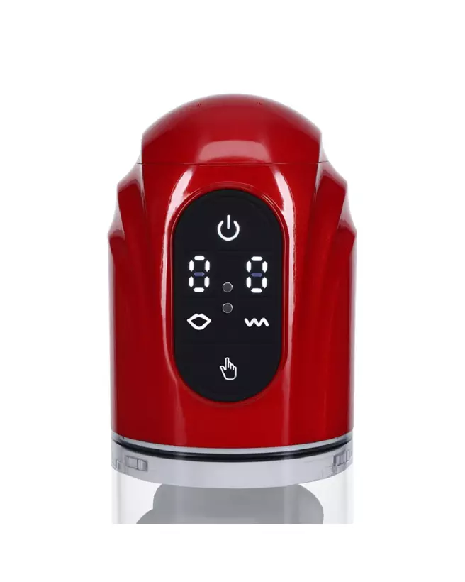 Image de la Pompe de Masturbation Automatique Pumped by Shots Rouge Métallique Étanche-5