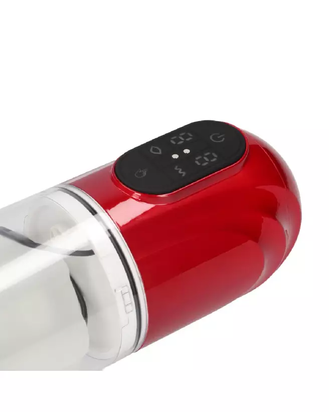 Image de la Pompe de Masturbation Automatique Pumped by Shots Rouge Métallique Étanche-6