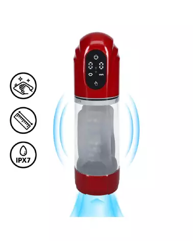 Image de la Pompe de Masturbation Automatique Pumped by Shots Rouge Métallique Étanche-7