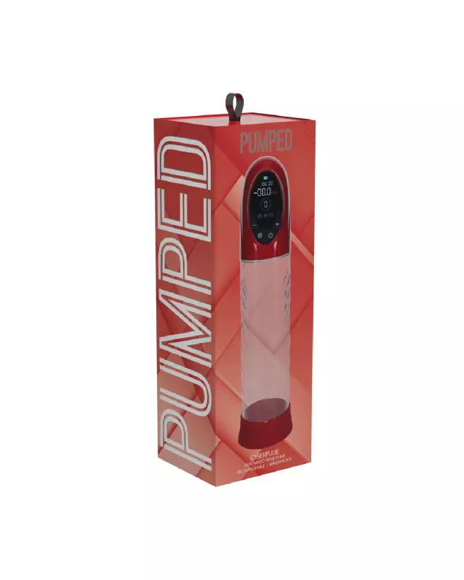 Pompe à pénis CyberPulse rouge métallisé étanche automatique Pumped by Shots-1