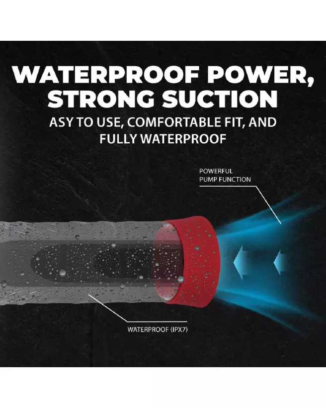 Pompe à pénis CyberPulse rouge métallisé étanche automatique Pumped by Shots-4
