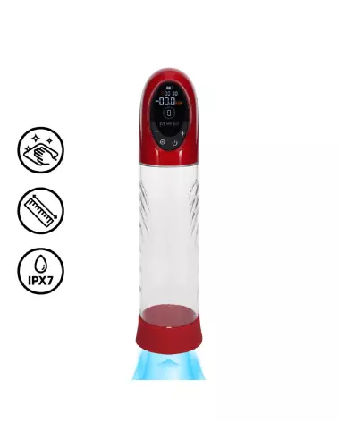 Pompe à pénis CyberPulse rouge métallisé étanche automatique Pumped by Shots-7