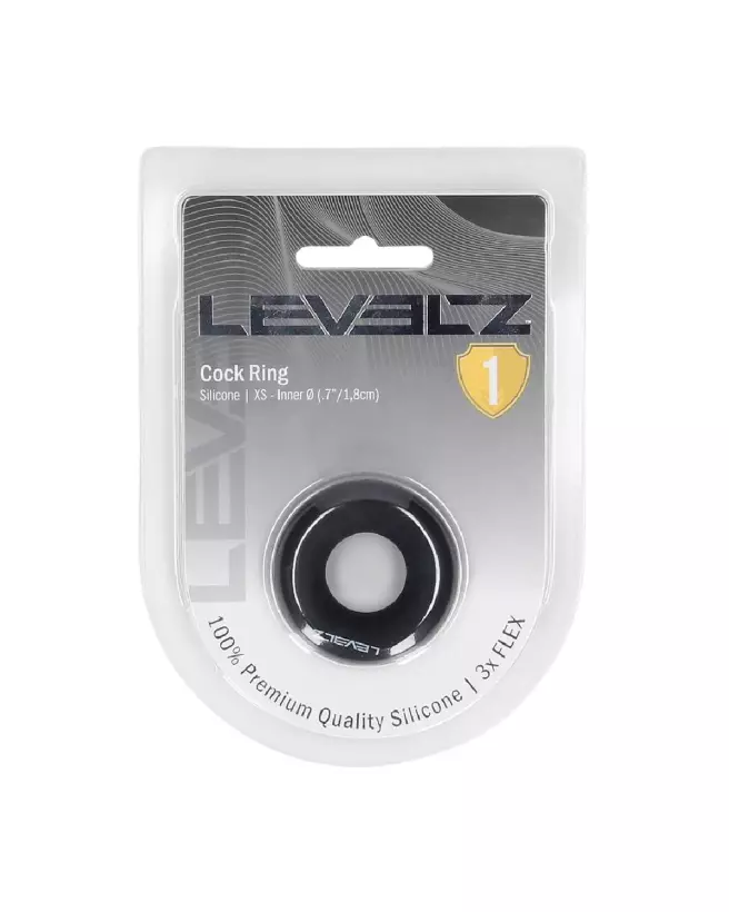 Cockring en silicone noir XS Levelz by Shots pour endurance et confort-1