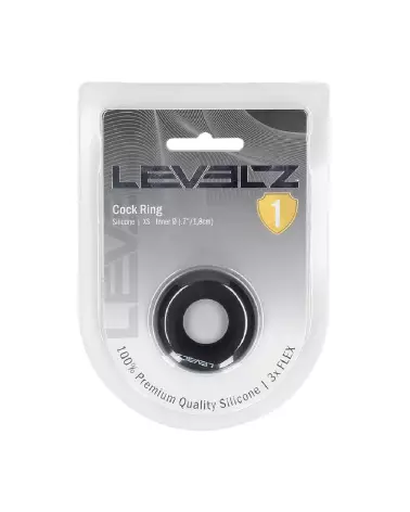 Cockring en silicone noir XS Levelz by Shots pour endurance et confort-1