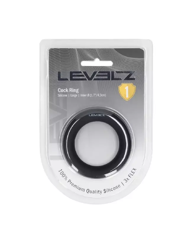 Cockring noir en silicone liquide de Levelz by Shots pour endurance et confort-1