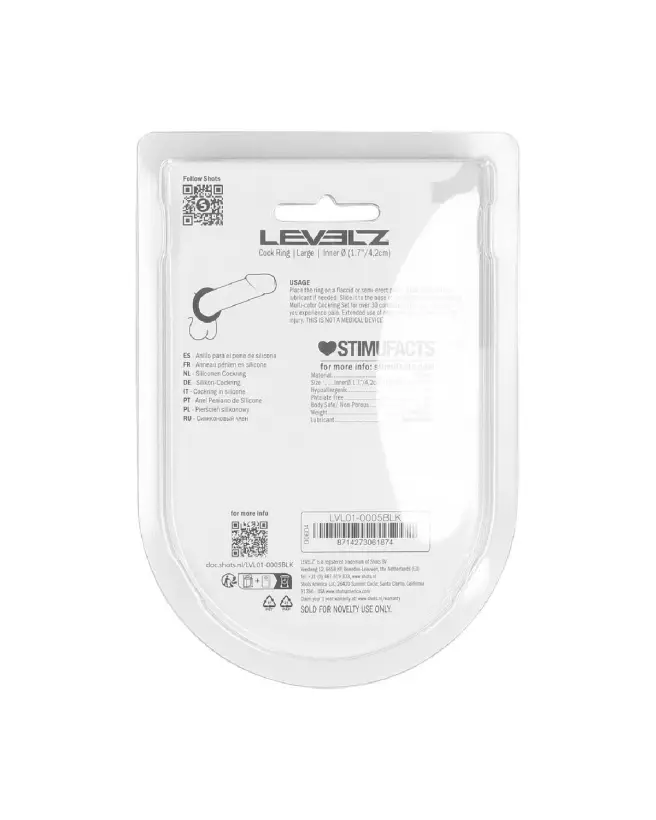Cockring noir en silicone liquide de Levelz by Shots pour endurance et confort-2