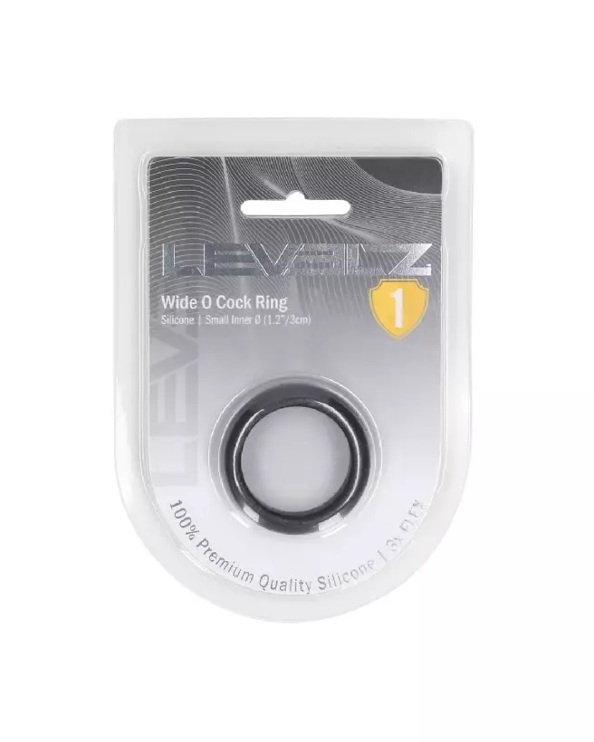 Cockring Wide O Levelz by Shots en silicone noir taille S 30mm-1