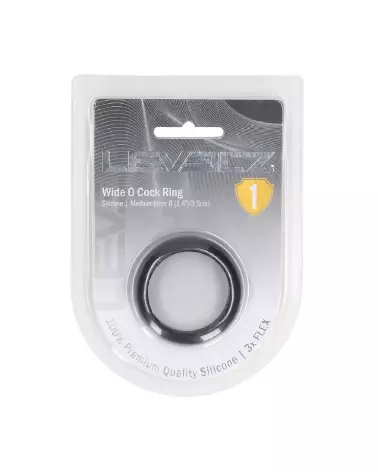 Cockring Wide O 35mm Noir en Silicone de Levelz by Shots pour endurance et confort-1