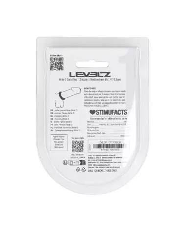 Cockring Wide O 35mm Noir en Silicone de Levelz by Shots pour endurance et confort-2