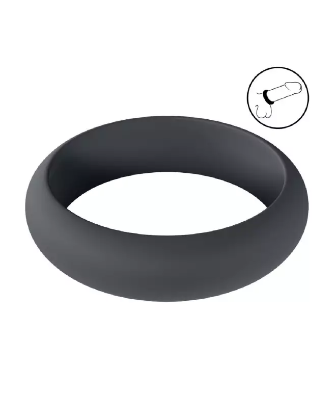 Cockring Wide O 35mm Noir en Silicone de Levelz by Shots pour endurance et confort-6