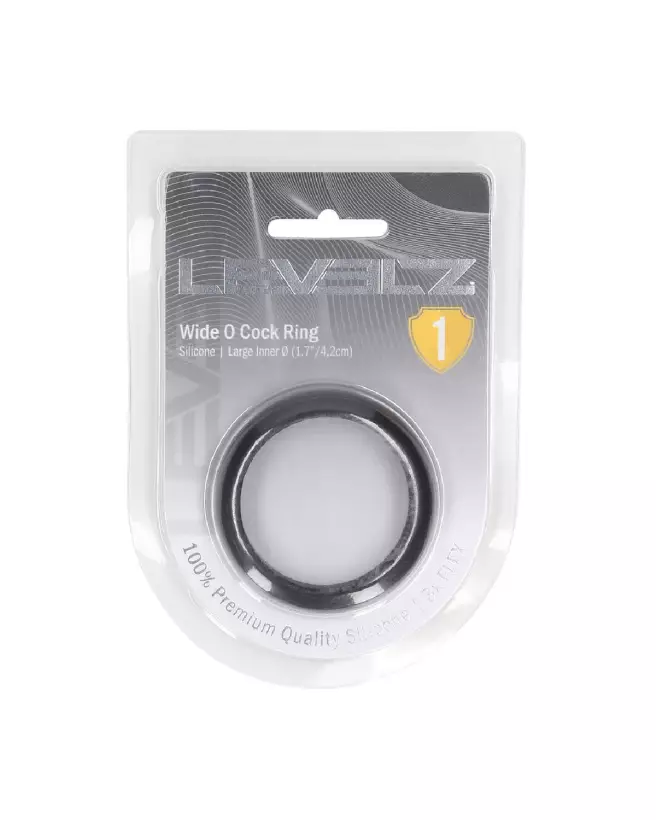 Cockring Wide O 42mm en silicone noir de Levelz by Shots-1