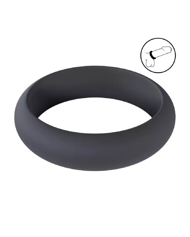 Cockring Wide O 42mm en silicone noir de Levelz by Shots-6