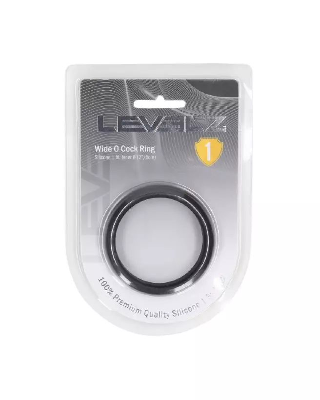 Cockring Wide O XL 50mm en silicone noir par Levelz by Shots-1