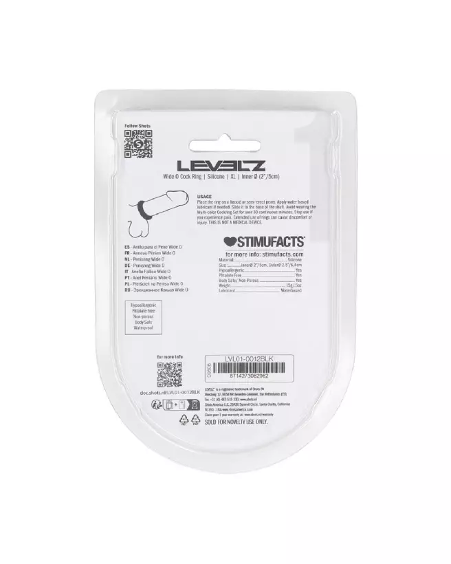 Cockring Wide O XL 50mm en silicone noir par Levelz by Shots-2
