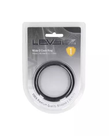 Cockring Wide O XXL en silicone noir de Levelz by Shots pour endurance et confort-1