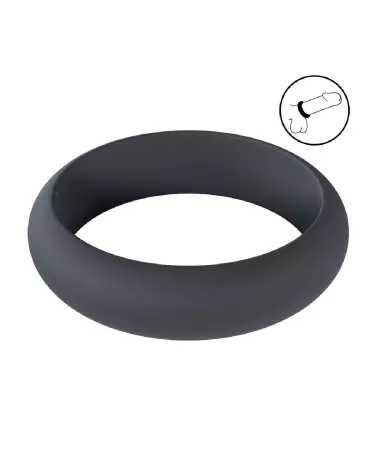 Cockring Wide O XXL en silicone noir de Levelz by Shots pour endurance et confort-6