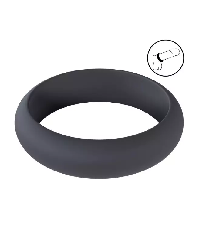 Cockring Wide O XXL en silicone noir de Levelz by Shots pour endurance et confort-7