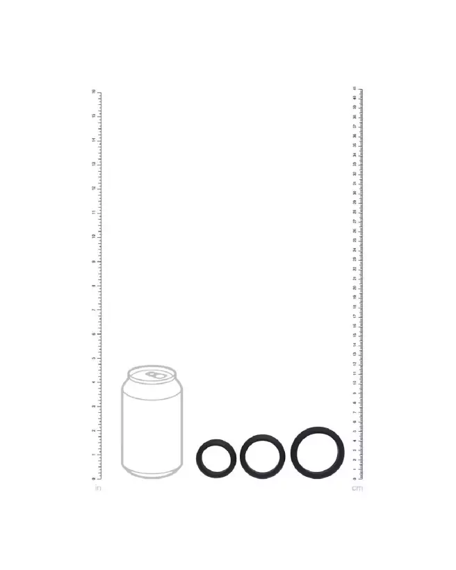 Set de 3 Cockrings Wide O en Silicone Noir Levelz by Shots Tailles S M L-4