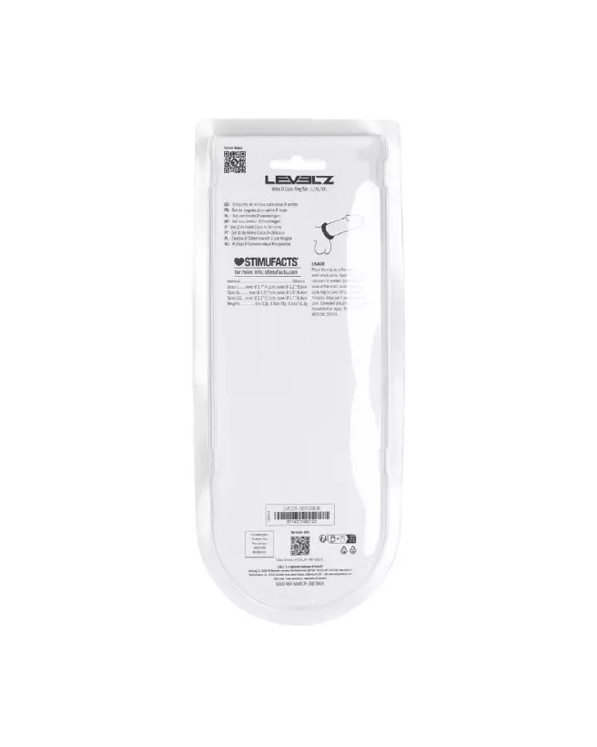 Set de 3 cockrings Wide O Levelz by Shots en silicone noir, tailles L, XL, XXL-2