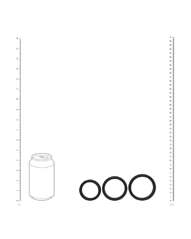 Set de 3 cockrings Wide O Levelz by Shots en silicone noir, tailles L, XL, XXL-4