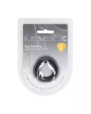 Image de l'Anneau Pénien Ergo en Silicone Liquide Noir de Levelz by Shots-1