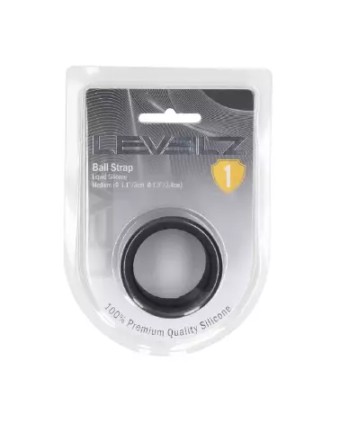 Sangle en silicone liquide noir Levelz by Shots taille M 34mm-1