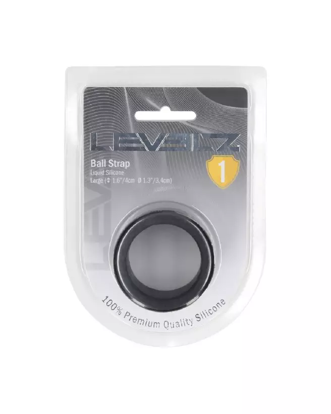 Sangle en silicone liquide noir Levelz by Shots, cockring 34mm taille L-1