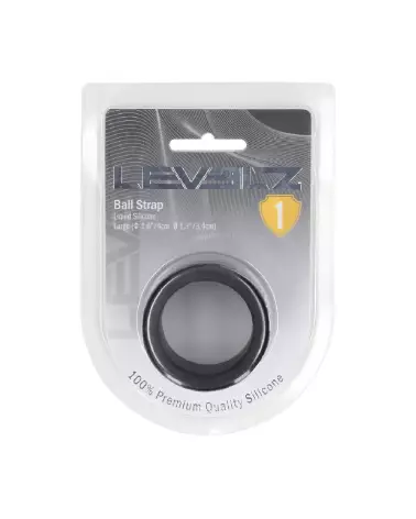 Sangle en silicone liquide noir Levelz by Shots, cockring 34mm taille L-1